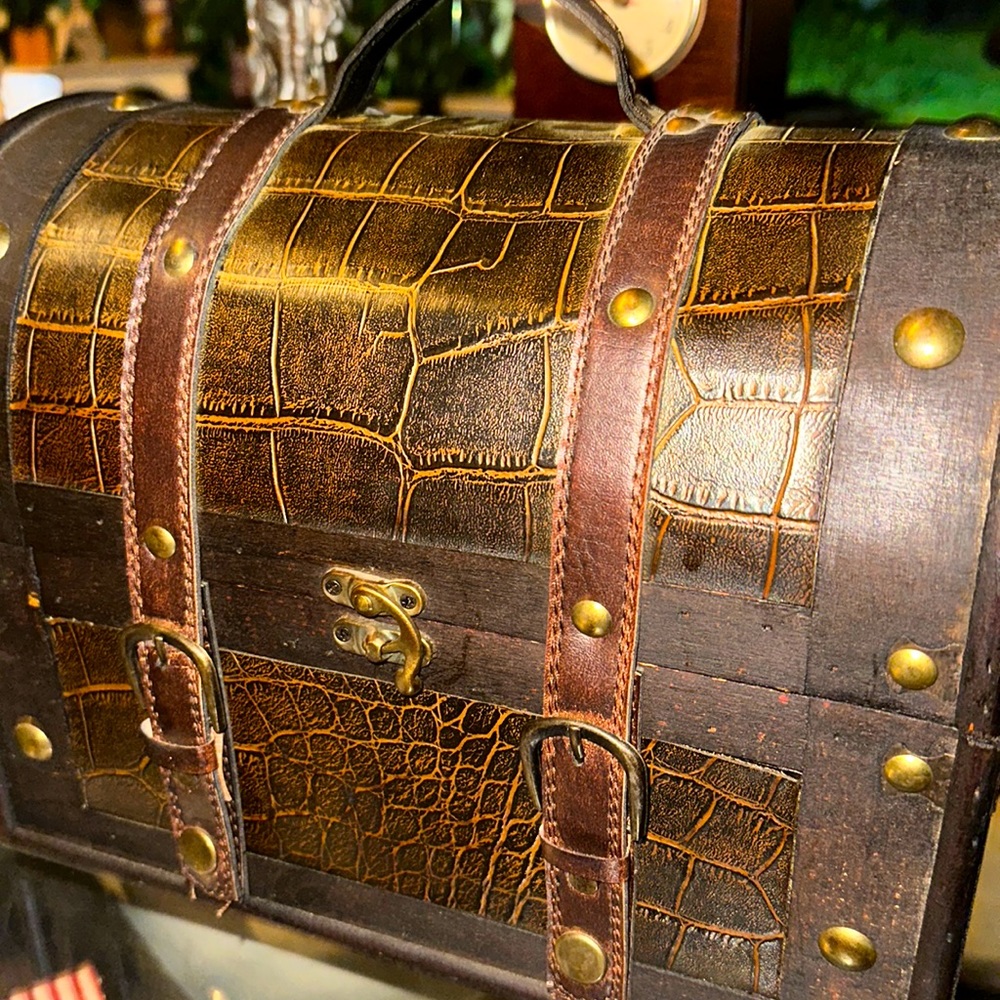 Vintage, pirate chest, suitcase